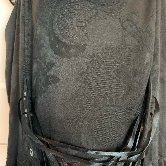 Hearts and Roses brand ALL BLACK lace up dress with crinoline skirt retro glam - Picture 8 of 10